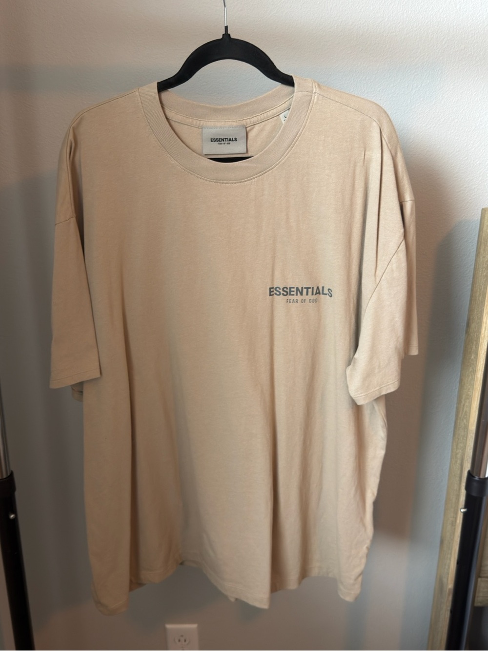 Essentials Men’s Short Sleeve Logo Tee in Sand